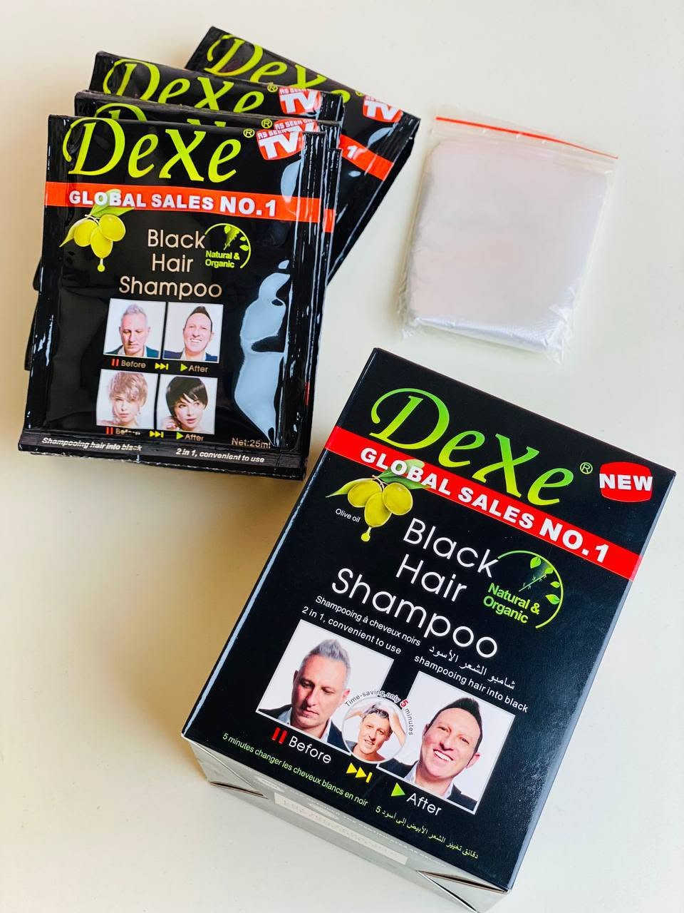 شامبو ماجيك من شركة ديكسي Dexe الأمريكي 🇺🇸
لصبغ الشعر باللون الأسود والتخلص من الشيب بشكل
 فوري وفعال💯😎

✔️ يعمل الشامبو بتركيبته القوية على صبغ الشعر ومنحه لوناً أسود جذاب.
✔️ يحتوي كل ظرف شامبو على مادتين منفصلتين تكمل بعضهما لمنح الشعر نتيجة مثالية من ناحية اللون والنعومة والإنسايبية.
✔️ يقوي الشامبو الشعر الضعيف والمتكسر من جذوره إلى أطرافه.
✔️ ينعم الشعر ويمنحه ملمساً حريرياً ساحراً.❤️
✔️ العبوة تحتوي على 10 ظروف شامبو، كل ظرف بداخله 25 مل.
✔️ ملحق بكفوف مجانية للاستخدام أثناء تطبيق الشامبو على الشعر.

يقضي على الشيب خلال دقايق و يقوم بمعالجة الشعر بشكل نهائي مع الاستخدام المتكرر.. 💜💜💜


**إذا كنت صاحب هذا الإعلان وتريد حذفه لأي سبب، رجاءا أرسل رسالة إلى الدعم الفني**
