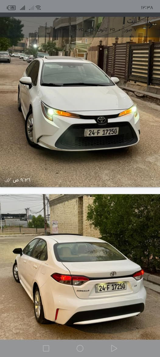 السلام عليكم ورحمة الله وبركاته كورلا موديل 2020 ايل اي محسن فول كلين بدو صبغ بدو تبديل عده الداعمية الخلفية فول  مواصفات فتحة سقف رادارات أمامية جانبية بصمة تشغيل بصمة أبواب شحن لاسلكي بصمه صندوق كشنات تدفئه وتبريد وستيرن تدفئه وتبريد رقم دهوك تريد تحويل تريد وكاله س
السياره مكان  ديالى المقداديه هذا ارقامي *********** *********** ما متواجد على الخاص
