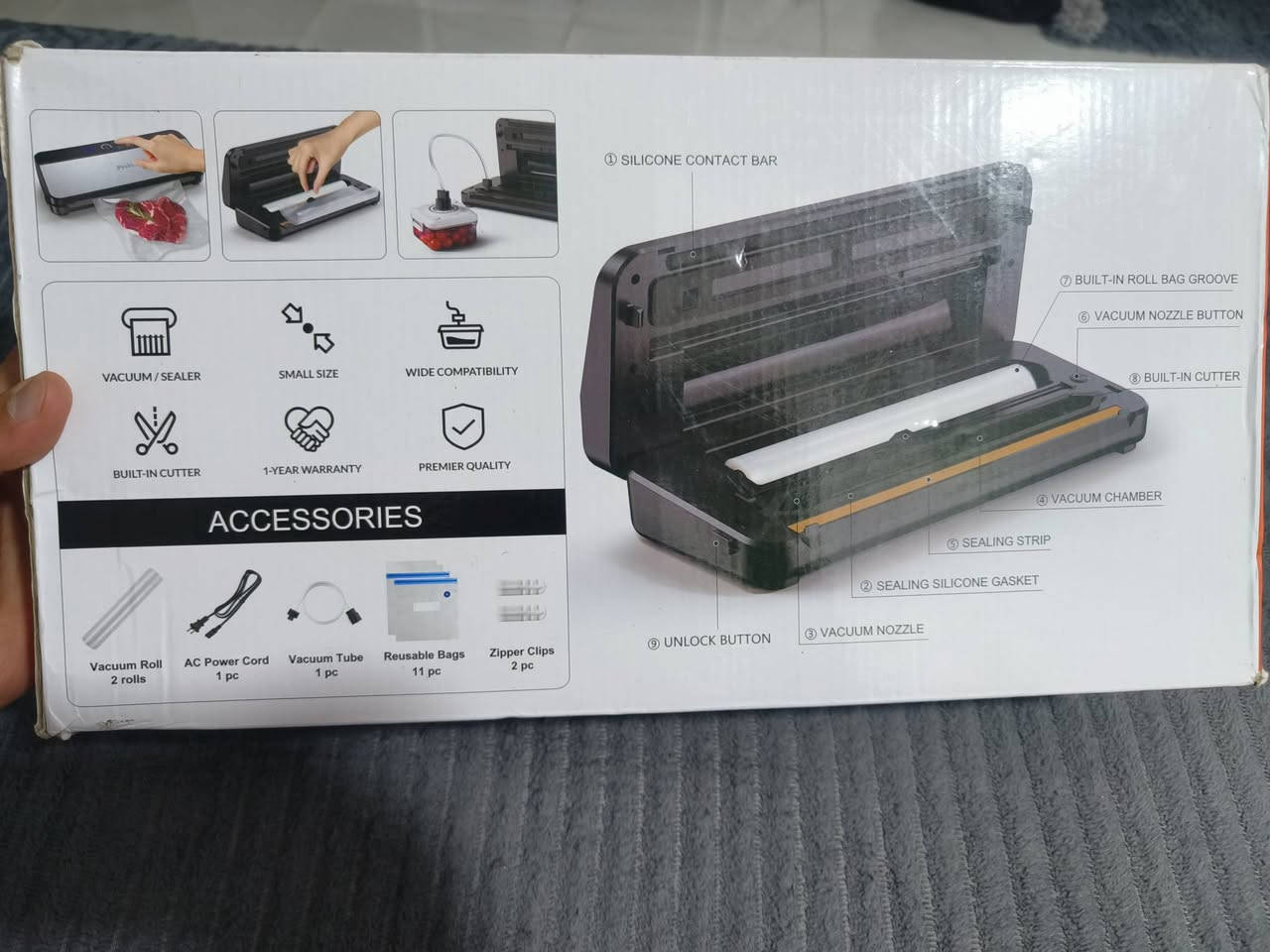 ماكينة اغلاق الطعام حجم كبير بتفريغ الهواء 80 كيلو باسكال اوتوماتيكية بالكامل 8 في 1 لحفظ الطعام الجاف والرطب مع اداة تقطيع وتخزين مدمجة وخرطوم شفط هواء وعد تنازلي رقمي ولفة اكياس و11 كيس مفرغ من الهواء من بيوكيكس

السعر 25 الف ومتوفر توصيل


**إذا كنت صاحب هذا الإعلان وتريد حذفه لأي سبب، رجاءا أرسل رسالة إلى الدعم الفني**