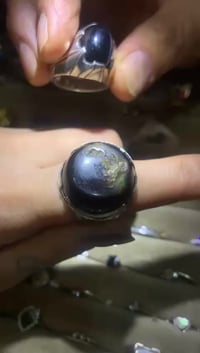 عقيق اسود • مصيوغ فضة • قطعة نادرة