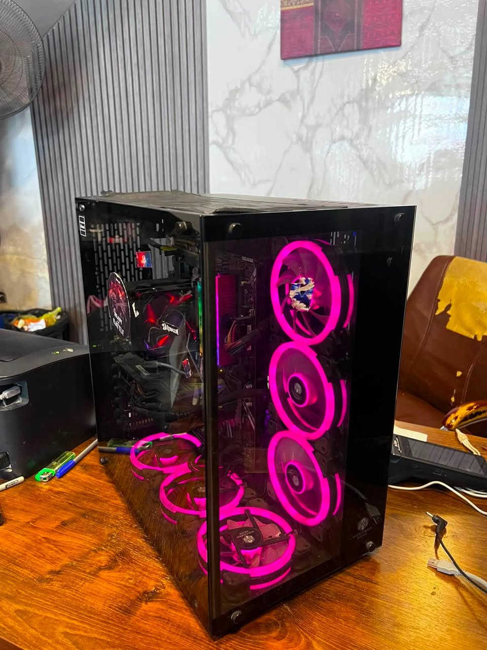 للبيع pc gaming
- Intel Core i5-9400F
- ASUS PRIME Z390-P
- nvidia GTX 1650 Super 4GB
- RAM 16GB DDR4
- SSD 500GB
- HDD 500GB
- PSU 700W
- Cooler Master CPU Cooler
- RGB Case +  7 RGB Fans
السعر 750 وبيها مجال
***********
