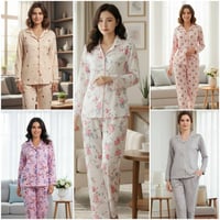 بجاما نسائي • قماش قطن سوزيت • مقاسات ٣٨-٤٦