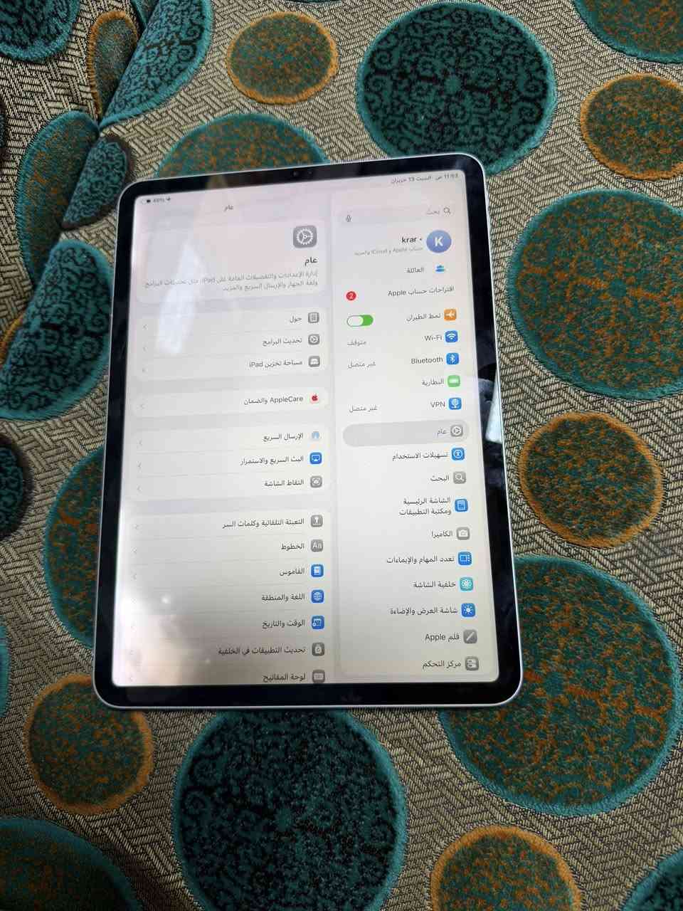 ايباد 11 برو m2
ذاكرة 128 نظيف ممفتوح 

بي بياض بلشاشة موضح بلصوره من تخلي وضع داكن ميبين بس بلون الابيض وممأثر ابد

كله شغال مكفول وعلفحص 

سعره 380 

***********
