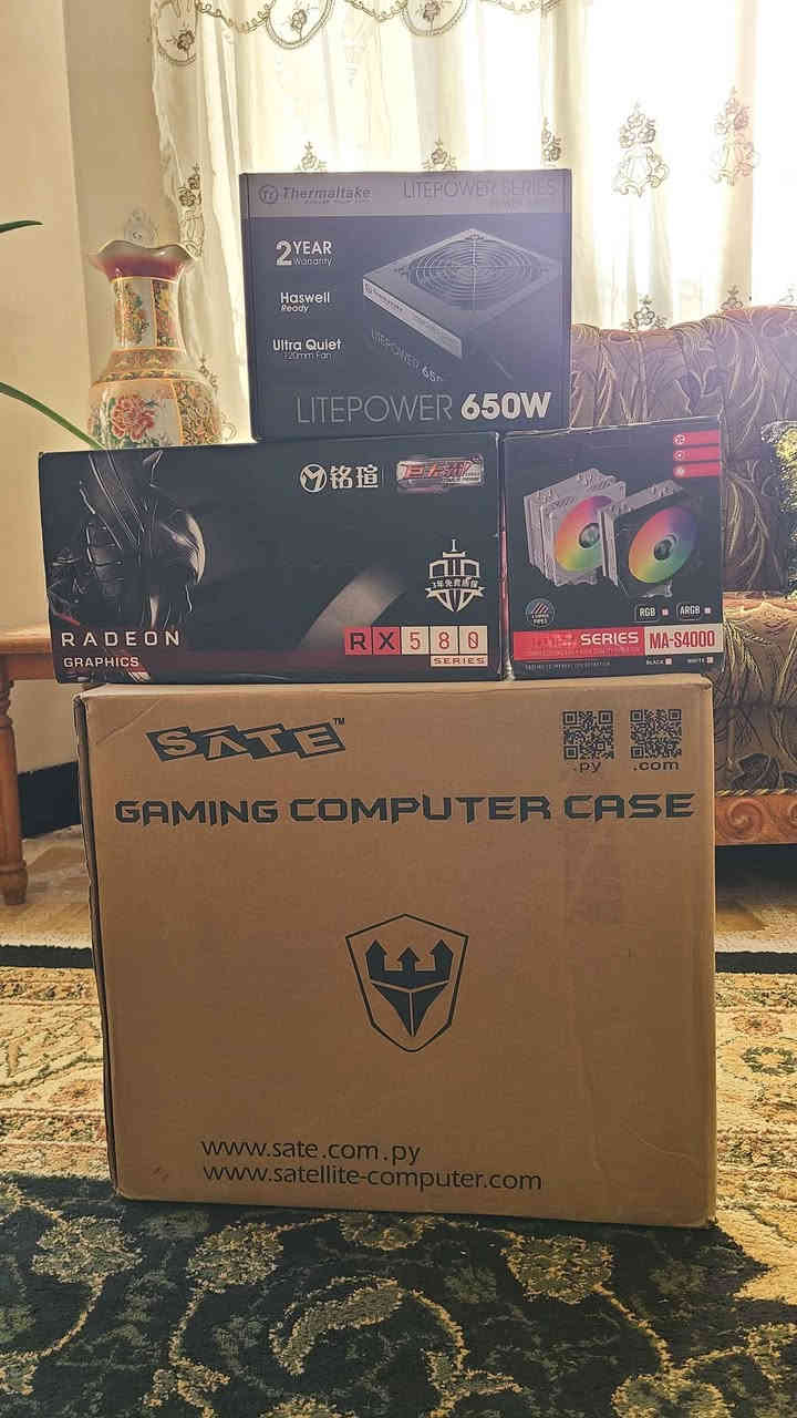 السلام عليكم كيس فقط للبيع :

CPU : Ryzen 3 3100

Cooler Deepcool 120ML RGB

M.B B450M Maxsun

RAM 16GB DDR4 Samsung

GPU : RX 580 8GB Maxsun
كرت ضخم تبريده ممتاز ووياه كارتونته

Storage : SSD 128GB + HDD 500GB WD

PSU 650W Thermaltake

CASE Fantech + 4FANS RGB

الملاحظات : الحرارة ممتازة متعبر الخمسينات

النظافة عالية جدآ Like New 

السعر 360 ألف ثابت

مكاني موصل متوفر توصيل لجميع المحافظات ❤️

للتواصل : *********** موصل, نينوى
