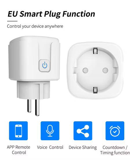 السعر   ٥ ألف 
هذا المنتج هو مقبس ذكي (Smart Plug) من شركة Tuya، وهو جهاز لتحويل المقابس التقليدية إلى مقابس ذكية يمكن التحكم بها عن بعد. 
التوافق الصوتي: يعمل مع المساعدات الصوتية Amazon Alexa و Google Assistant.
الاتصال: يعتمد على شبكة Wi-Fi بتردد 2.4 جيجاهرتز.
المواصفات الكهربائية: يتحمل جهدًا بين 100-250 فولت، وتيارًا يصل إلى 20 أمبير كحد أقصى.
التحكم: يتيح التحكم في الأجهزة المتصلة وتشغيلها أو إيقافها عبر الهاتف الذكي.


**إذا كنت صاحب هذا الإعلان وتريد حذفه لأي سبب، رجاءا أرسل رسالة إلى الدعم الفني**