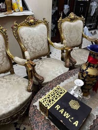 صالون مدهب • خشب زان احمر • ترابيزة رخام