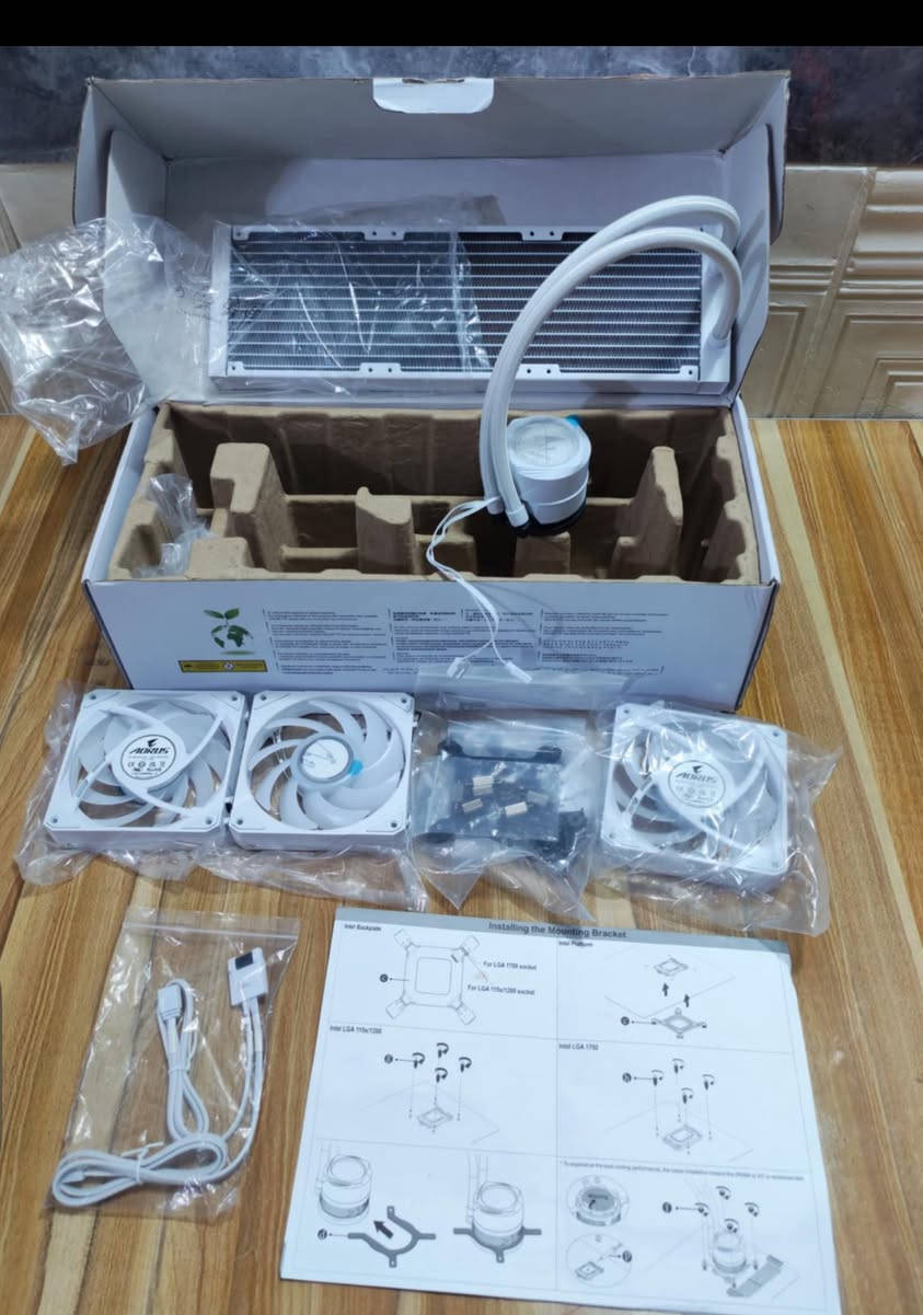 معالج / i5 13400f 
بورد / z790 snow dream سعر كومبو 400
كرت شاشة 4060 zotac ب 450
رامات / xpg rgb 8*2 16 GB ب 110
تخزين / m.2 512 ssd و hhd 1tp ب 100
بور سبلاي / xigmatek 650 bronze ب 50
تبريد / مبرد هوائي mass ب 25 
كيس / Atx من شركة Herogear ويا اربع فانات ب 85
بورد / h610 asus prime ب 90
ماوس / اتاك شارك x3 ب 30 لون ابيض
اكستينشن للكرت ب 15
مبرد مائي Aorus 360 جديد ب 150 
Google Nest 2. السعر 40 
ترصيل موجود لكل العراق


**إذا كنت صاحب هذا الإعلان وتريد حذفه لأي سبب، رجاءا أرسل رسالة إلى الدعم الفني**