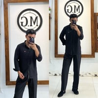 قميص لين • اسود • مقاسات S-2XL
