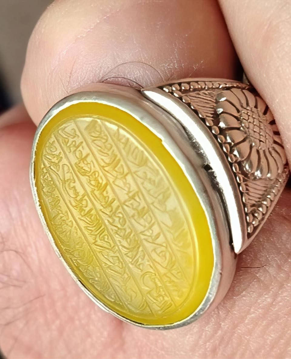 ياالله يارزاق خواتم فضة صياغات يدوية عقيق يماني ورضوي نيشابوري وزنهن 36 غم السعر ١٢٠ بغداد الدورة يوجد توصيل ***********
