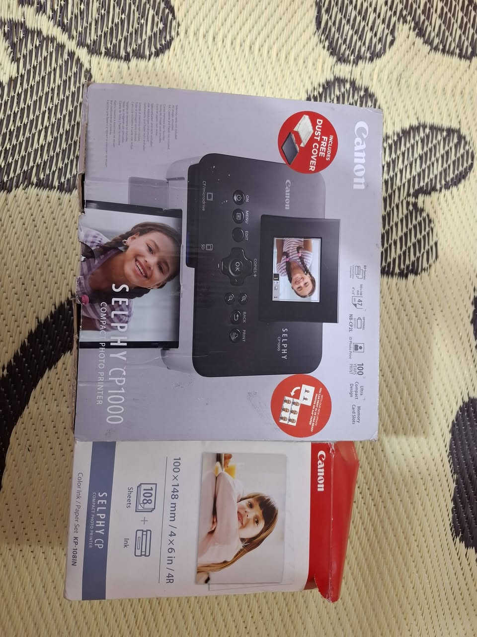 طابعة 🖨 كانون حجم 1000 صور معاملات بعدهي جديدة هيه وحبره ورقه اصلي ما فتوح مثل ما جاي شوف  اطيك بيه ظمان شغل سعرة (125)الف الاتصال [***********]
