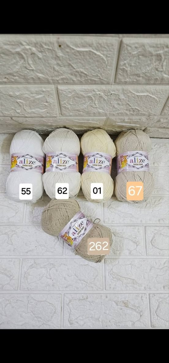 اليزا قطن كولد  alize cotton gold
خيط قطني لجميع انواع الملابس والفرشات والدمى والشالات 
وزن القطعه ١٠٠غرام / طول٣٣٠متر
مكونات الخيط.   ٥٥%قطن      ٤٥% اكريلك
سناره المقترحه ٢  -   ٤      ميل  ٣.٥-  ٥
سعر الكيس ٥ قطع  ١٣٧٥٠
سعر القطعه مفرد ٢٧٥٠  دينار 
متوفر توصيل للبصره ولجميع  محافظات العراق.
متوفر دفع علزين كاش و كي كارد الرافدين ...


**إذا كنت صاحب هذا الإعلان وتريد حذفه لأي سبب، رجاءا أرسل رسالة إلى الدعم الفني**