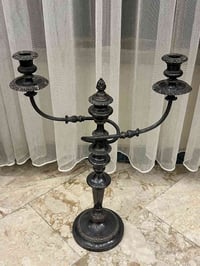 شمعدان صنع انكليزي انتيك نحاس مطلي فضة نظافة 100% اكثر من اختيار يستخد...