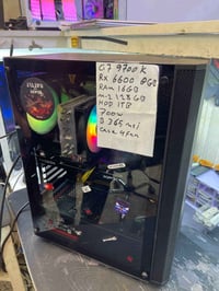 للبيع 🔵🔵  Ci7 9700k Rx 6600 8gb xfx Ram 16gb M.2 128gb Hdd 1tb B365 ms...
