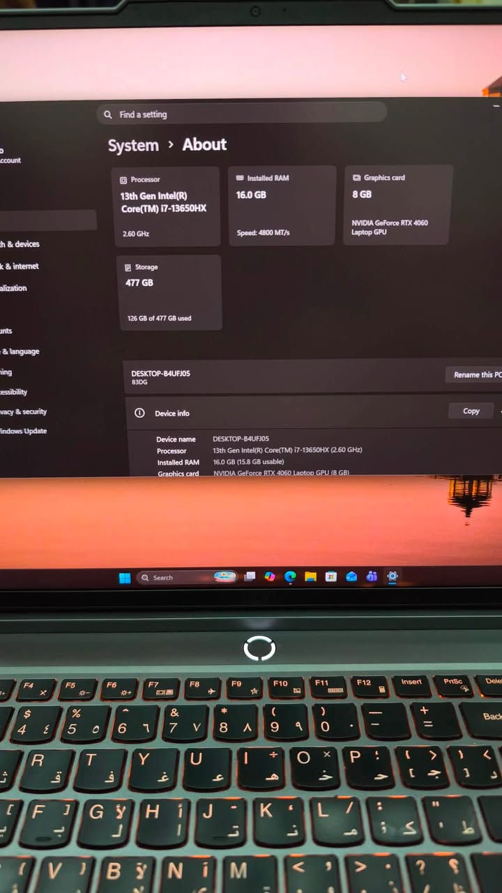 السلام عليكم
للبيع لابتوب Lenovo Legion 5 بحالة ممتازة، استخدام 8 اشهر مناسب للألعاب، المونتاج، التصميم
المواصفات:
 الموديل: Lenovo Legion 5 16IRX9
 الشاشة: 16 إنج WQXGA بدقة 2560×1600
 المعالج: Intel Core i7-13650HX
 كرت الشاشة: NVIDIA  RTX 4060 8GB 
 الرام: 16GB DDR5
 التخزين: 512GB NVMe SSD
نظيف كلش ويا الشاحن  والكارتونة
 السعر: 1,350,000 دينار عراقي (قابل للتفاوض بالمعقول) ***********

