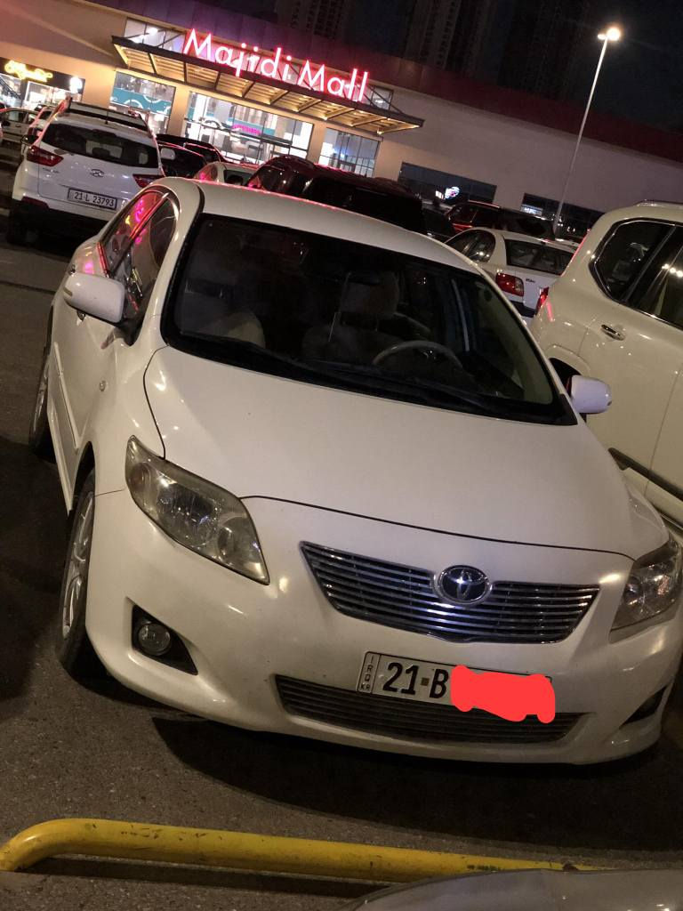 کرۆلا 2009خەلیجی مەکینە 18 بێ بۆیاغ 220هەزار ڕۆشتوە گێڕ و مەکینەی بەشەرت کامل گیانی لەسەر بیلاد ماوە سێ سویچ بیلادی ماوە تاخم گاعی شەریکەی تێدایە سەنەوی تازەیە کارتی بەنزینی لەگەڵدایە نموونەیە لەجوانی سعری 130گەڵا و مەجال 
ژم *********** السليمانية, العراق
