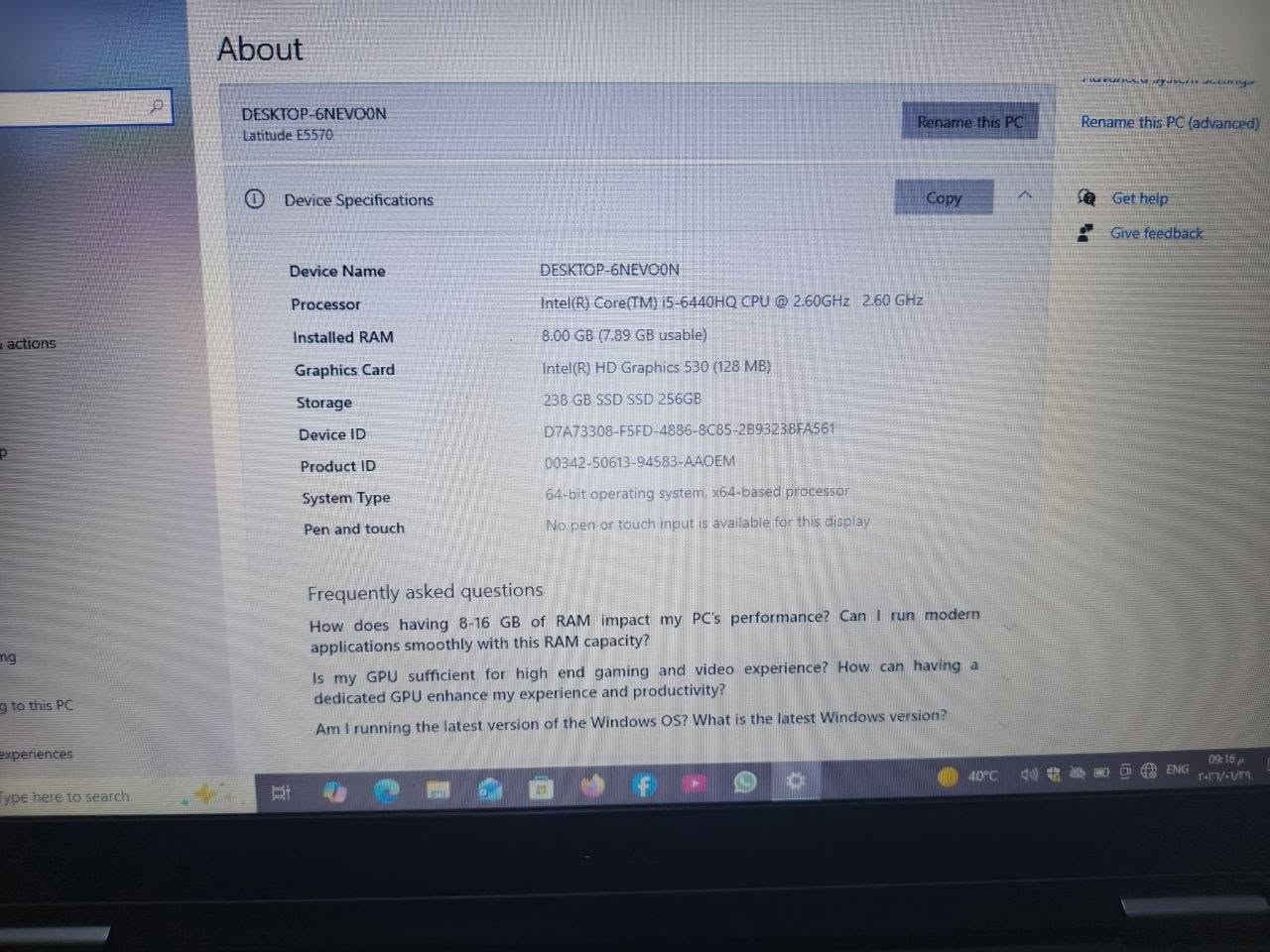 لابتوب dell للبيع
لابتوب dell للبيع 
‏السعر 200 ألف....
‏سريع واداء عالي ،  مناسب للدراسة والبحوث والتصميم والبرمجة،  وكافة الاعمال المكتبية،  وايضا مناسب للالعاب المتوسطة ✨ 
‏
‏المواصفات التقنية ....
⚜ ‏المعالج Core(TM) i5 6440 HQ الجيل السادس..
⚜ ‏الرام / 8GB
⚜ ‏النخزين / 256GB SSD 
⚜ ‏الشاشة / 16.4 INCH

‏ملحقاته كاملة :::
:::: تحتوي على (ساحنة +ماوس )
‏لتواصل والستفسار (***********)
