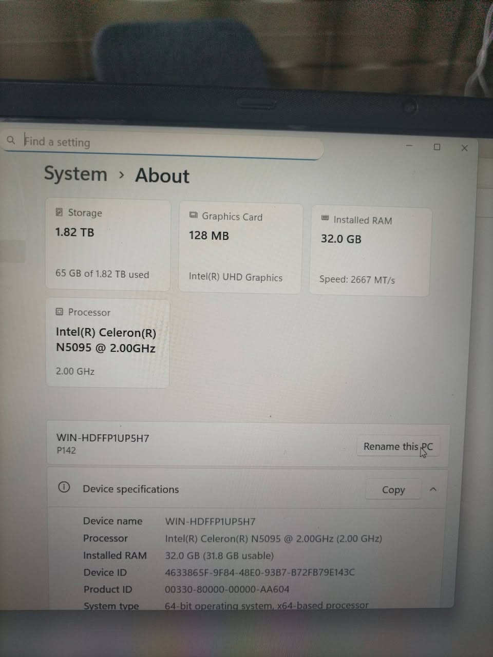 بسم الله ارحمن الرحيم
سلام عليكم 
لابتوب جديد و كامل ملحقات 
ذاكرة 2 تيرا بايت
رام 32 جيجا بايت
لابتوب سريع و بصمة و ويندوز11 برو
سعر عالخاص


**إذا كنت صاحب هذا الإعلان وتريد حذفه لأي سبب، رجاءا أرسل رسالة إلى الدعم الفني**