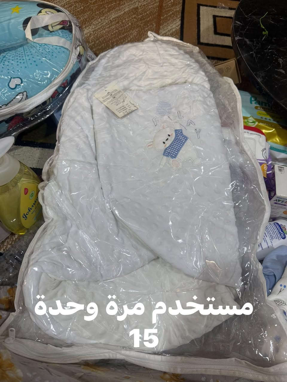 السلام عليكم ماميات هذول اغراض بيبي للبيع الاسعار داخل الصور🩵🩵 للاستفسار راسلونا واتساب    ***********
العدها حجلة نظيفة تنزلها🩵
