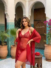 أحمر • فري سايز • تول وشيفون