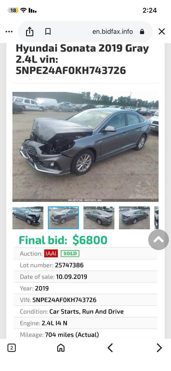 سلام عليكم سوناتا موديل 19امريكي حادثه بنيد بدون دواخل ايرباك ستيرن وبيها 4قطع بخ فقط سياره ليبل واحد عده البنيد مواصفات عاديه رادار شاشه كامره ويل كب كير محرك بلادي 2400 تحويل وكاله ماكو مشكله رقم اربيل بسم شركه ماشيه 83مايل سياره احله من الصور مكاني بغداد السعر 127الشراي يتصل*********** بغداد, العراق
