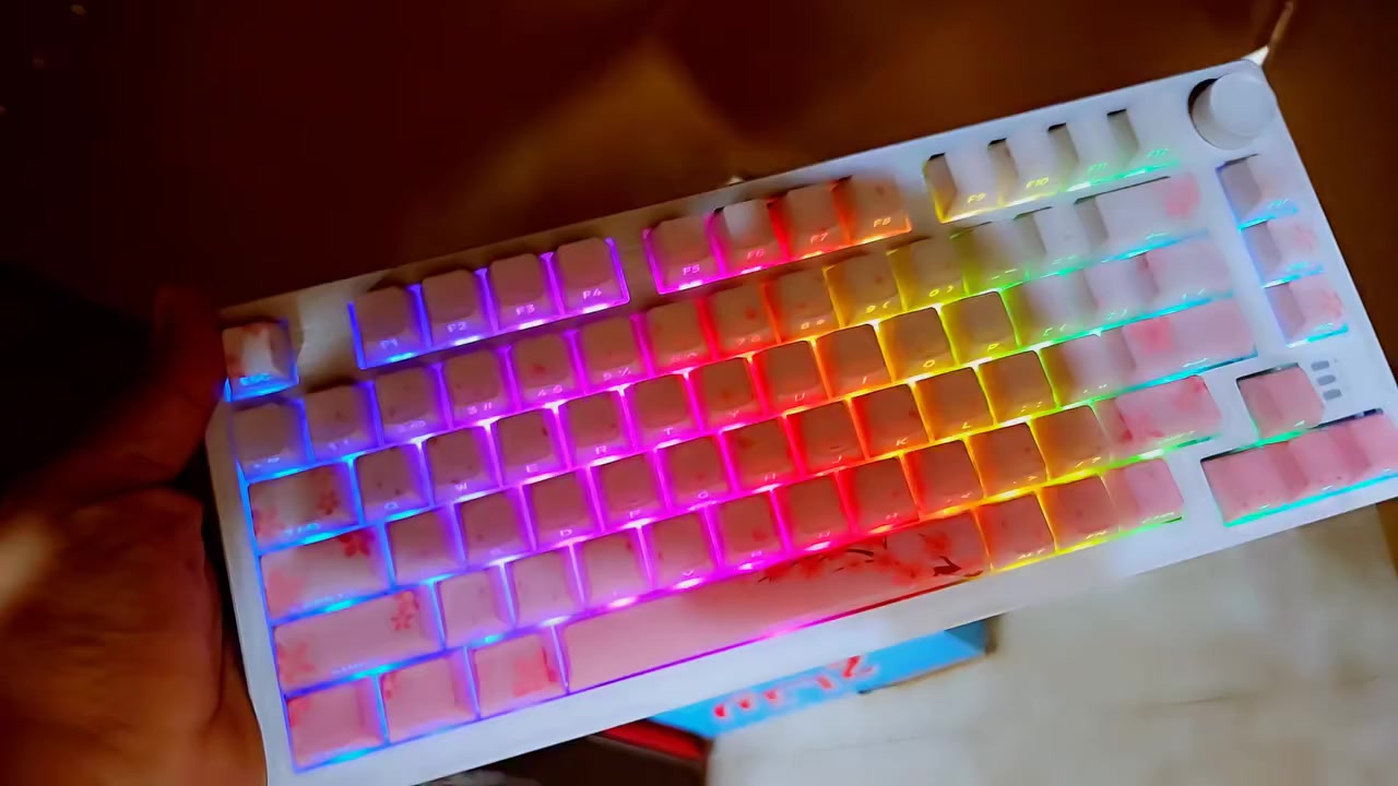 كيبورد ماركة DAREU موديل EK75 جديد غير مستخدم اللون وردي موشم بالورد احرف عامودية انارة RGB جميلة جداً ( للبيع / ادفع سعر بضمير ) متواجد فيس بوك و واتساب ***********
