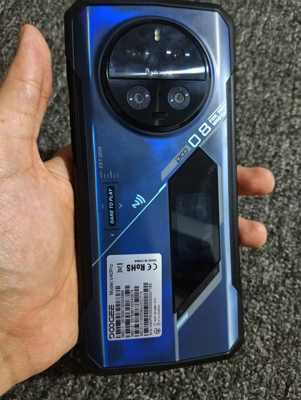 موبايل مدرع جديد دوجي
doogee v40 pro 
الذاكرة 512 والرام 36 
البطارية 8600
الكاميرا 200 ميكا بكسل 
كاميرا ليلية نايت فجن✅
كامل الملحقات ✅
يتوفر توصيل جميع المحافظات كركوك, العراق


**إذا كنت صاحب هذا الإعلان وتريد حذفه لأي سبب، رجاءا أرسل رسالة إلى الدعم الفني**