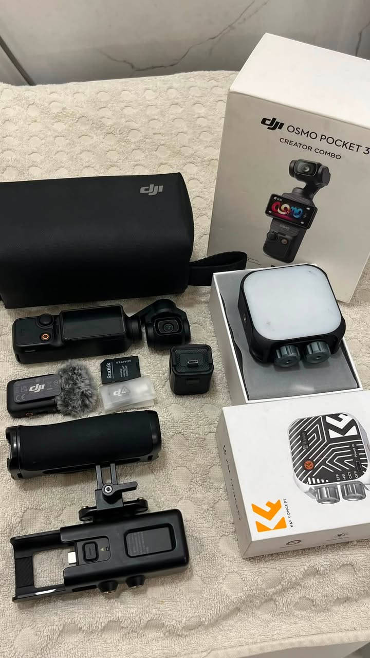 من رخصت الادمن الطيب 🩶

اوزمو بوكت 3
سينسر 1 انش* تصوير 4K 120fps و 10bit D-Log M
 - *مانع اهتزاز 3 محاور* يعني الفيديو يطلع ثابت حتى لو تمشي وتركض
 - *شاشة تدور 180 درجة* وتكبر، ممتازة للتصوير السيلفي
 - *تركيز سريع* وتصوير ليلي كلش زين
ملحقات الكامره تجي بطاريه مال كامره وبطاريه اضافيه وبطاريه مع ستاند مالتها يعني 3 بطاريات 
ويها نك مايك كامل ويها اضائه بكل الوان 
( الكامره يعني كامله مكمله ملحقاته و اضافته كلها كامله
( السعر المطلوب بيها  850 وبيها مجال لل طيبين 
مكاني بغداد اعضميه 
رقمي ***********
واتس اب او اتصال مباشر وتحياتي للكل 🩶🫶🏻
