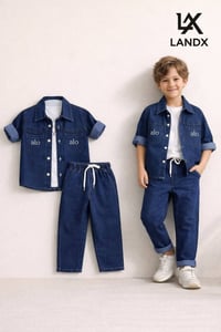 طقم جينز ٣ قطع • مقاس ٢-١٢ سنة • الصويرة حي المعلمين