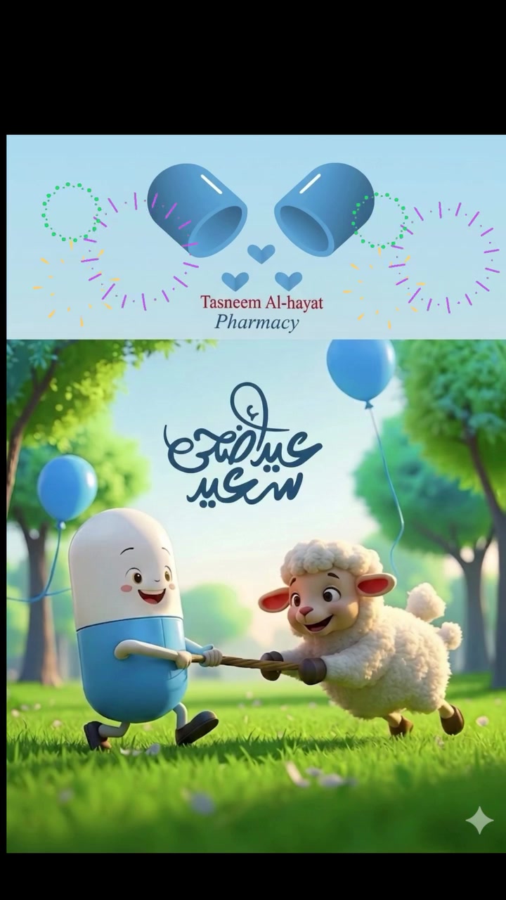 💊✨ يسرّ كادر صيدلية تسنيم الحياة أن يهنئكم بحلول عيد الأضحى المبارك 🎉
🤲🤍 نسأل الله تعالى أن يتقبل منا ومنكم صالح الأعمال، وأن يعيده عليكم وعلى عوائلكم الكريمة بالصحة، العافية، والسلامة 🌿
__________

🏥 صيدلية تسنيم الحياة
📍 العنوان: حي الجامعة - شارع 66 - مقابل المشتل.
📞 للاستفسار أو الطلب: ***********
تتوفر خدمة التوصيل لكل المحافظات 🚗

#عيد #اكسبلور #العراق #اكسبلور_فولو #follow
