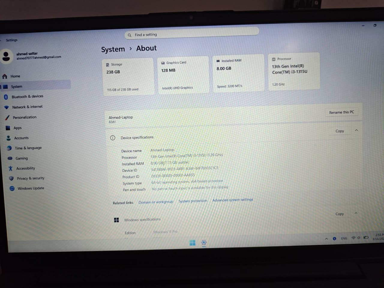 لابتوب Lenovo V15 G4 IRU للبيع – نظيف وقوي للعمل والدراسة
بسعر 420 وبي مجال 

فرصة ممتازة للي يدور لابتوب عملي وسريع للاستخدام اليومي، الدراسة، العمل، تصفح الإنترنت، وبرامج الأوفيس. الجهاز من شركة Lenovo المعروفة بجودة أجهزتها وتحملها للاستخدام الطويل.

المواصفات:

المعالج: Intel Core i3-1315U (جيل حديث وأداء سريع)

الرام: 8GB RAM

التخزين: 256GB SSD (سرعة عالية في تشغيل النظام والبرامج)

كرت الشاشة: Intel Integrated Graphics

الشاشة: 15.6 بوصة Full HD بدقة 1920×1080 وصورة واضحة

البطارية: 2 Cell – سعة 38Wh

اللون: أسود (Business Black)

مميزات الجهاز: ✔ تشغيل سريع بفضل SSD
✔ شاشة كبيرة وواضحة مناسبة للدراسة والعمل
✔ مناسب للأوفيس، التصفح، الدراسة، وبرامج العمل اليومية
✔ تصميم عملي وخفيف نسبياً

الموديل: Lenovo V15 G4 IRU
تاريخ التصنيع: 2024

للاستفسار أو الشراء تواصل خاص. 
واتساب ***********

