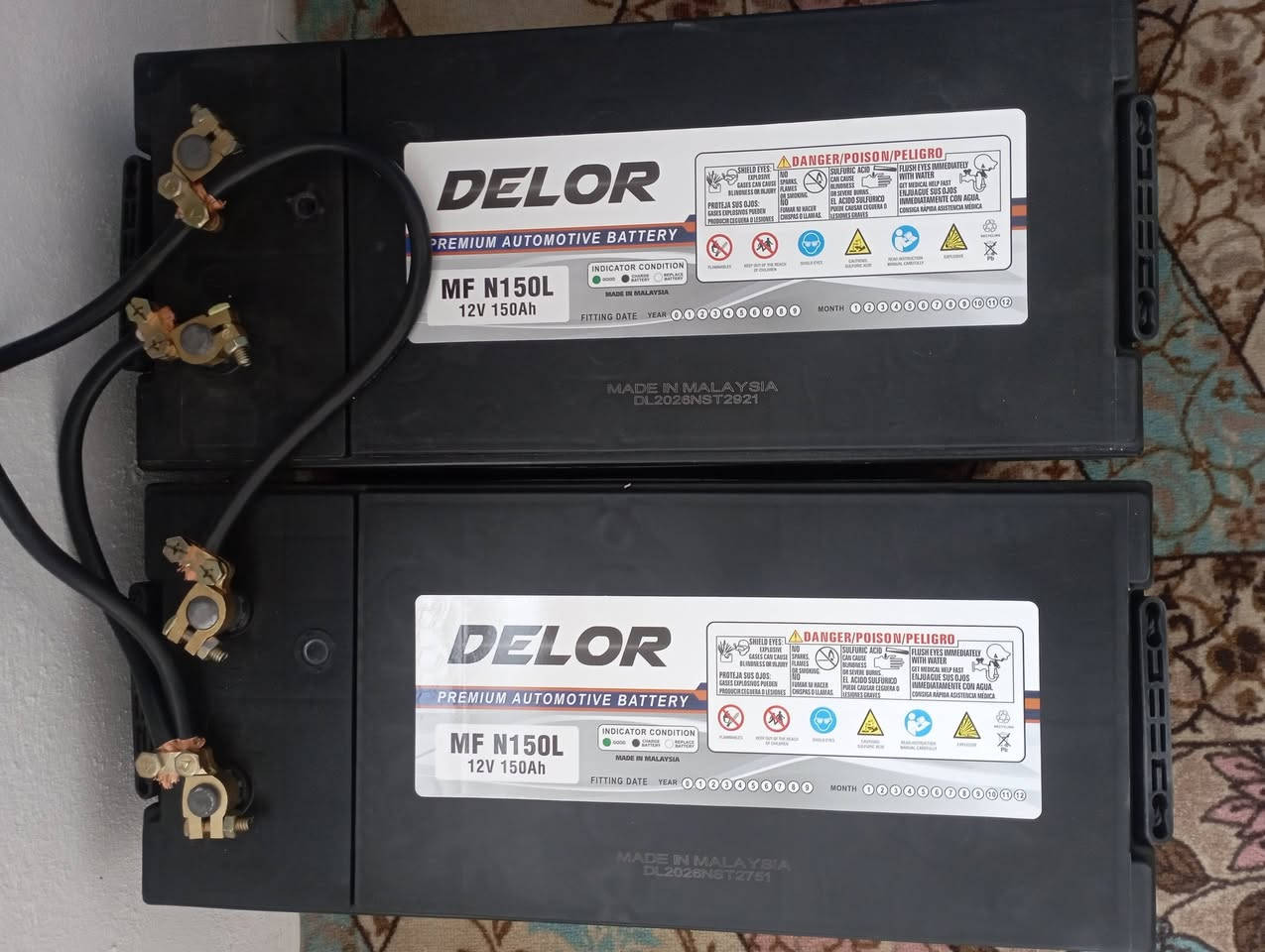 بطاريات لبيع استخدام اقل الشهر حجم الوحده 150 أمبير عدد 2 مكاني النجف انتاج 2026  سعر الوحده 100الف وتساب ***********
