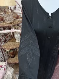 دشداشة كشمير • اسود • عرض قطعتين