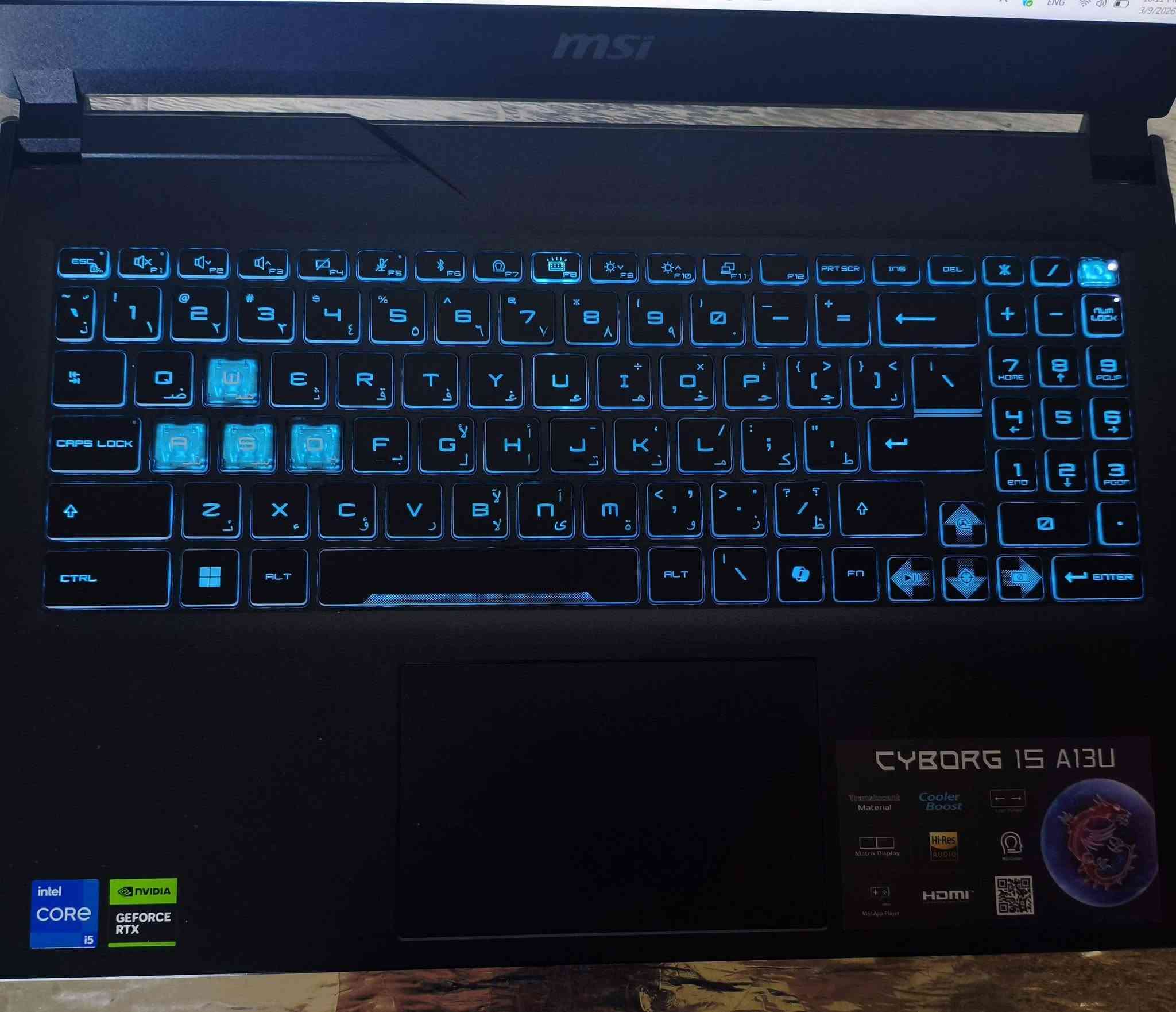 🎮 MSI Cyborg 15 A13UDX — للبيع في بغداد
💻 جهاز gaming احترافي للبيع استخدام قليل جدا بسبب العمل 
⚡ المواصفات:
Intel Core i5-13420H
GeForce RTX 3050 6GB GDDR6
RAM: 16GB DDR5
SSD: 512GB
شاشة 15.6" FHD 144Hz Anti-Glare
كيبورد RGB باللغتين العربية والإنجليزية
💰 السعر: 900,000 دينار عراقي (وبيه مجال)
📍 المكان: بغداد — الشعب
📞 للاستفسار والتواصل:
***********
