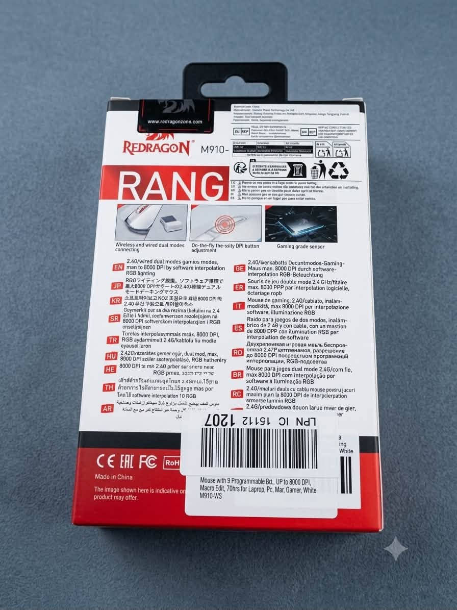 🖱️🔥 ماوس الألعاب Redragon M910-WS Ranger Lite 🔥

إذا تبحث عن ماوس يجمع بين الأداء الاحترافي والحرية في الاستخدام، فإن Redragon M910-WS Ranger Lite هو الخيار المثالي للكيمنك والعمل. 🎮💻

🌟 أبرز المميزات:
🔹 وضعا اتصال: لاسلكي 2.4GHz 📡 أو سلكي عبر USB 🔌
🔹 دقة تصل إلى 8000 DPI مع إمكانية التعديل حسب أسلوب لعبك 🎯
🔹 إضاءة RGB قابلة للتخصيص 🌈✨
🔹 بطارية مدمجة بسعة 700mAh تدوم لساعات طويلة 🔋⚡
🔹 أزرار بعمر افتراضي يصل إلى 20 مليون نقرة 💪
🔹 تصميم مريح وخفيف لجلسات اللعب الطويلة 🖱️🔥
🔹 استجابة سريعة وأداء ممتاز للألعاب التنافسية 🚀

💰 السعر: 30 ألف فقط 🔥

📞 للتواصل: ***********

🚚 متوفر توصيل إلى كافة أنحاء العراق 🇮🇶
