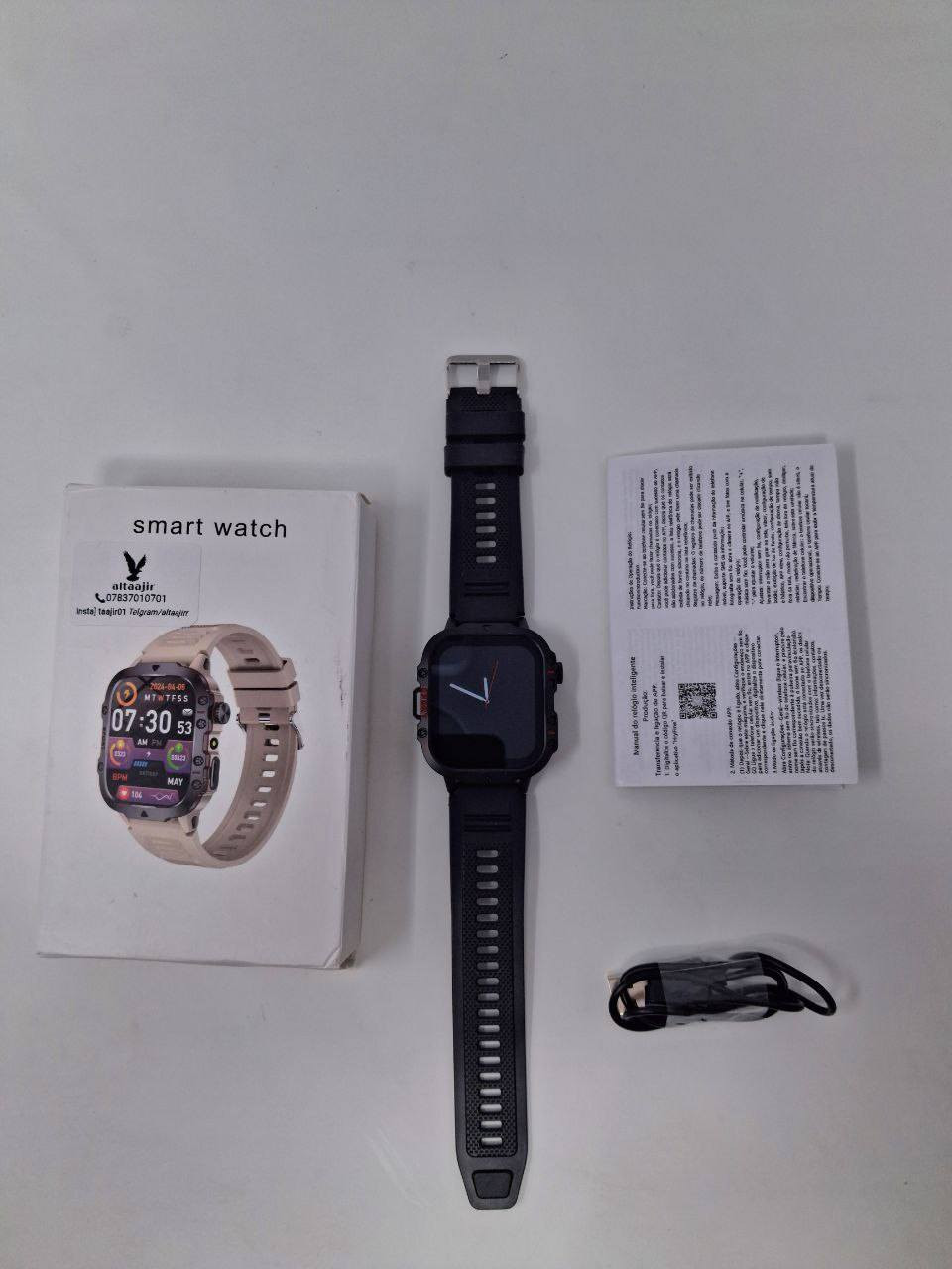 ساعه سمارت باله امازون عسكريه من ماركة H19
شاشه نظام امولد عرض دائم 
مع فلاش إضاءة تصميم عسكري 🔦💡
مميزات 
شاشه سمارت اتصال  لمس بالكامل 
يدعم بلتوث 
حزام ساعه قابل للتبديل بأي نوع تحبون 
دقة شاشه عاليه + سلاسه قويه وسريعه 
شحن يدوم طويلا 14 يوم 
يدعم سبيكر صوت عالي جدا للاتصال 
يدعم برنامج ربط ينزل ع موبايل ايفون اندوريد 
اكثر من 400 خلفيات داخل تطبيق + اكثر من 165 وضع رياضي داخل ساعه 
يدعم بوصلة 🧭 + تايمر الوقت + منبة الوقت 
يدعم اللغه العربيه والإنجليزية 
تكدر تشوف رسالة ع ساعه بوضوح عالي 
تكدر تتصل وترد من ساعه ع اي مكالمة 📞


**إذا كنت صاحب هذا الإعلان وتريد حذفه لأي سبب، رجاءا أرسل رسالة إلى الدعم الفني**