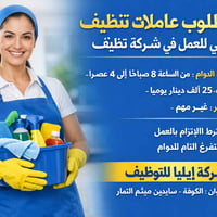 عاملات تنظيف • الكوفة سايدين • دوام كامل