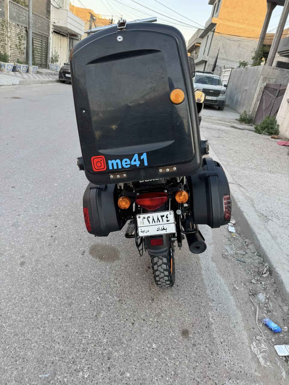 سلام عليكم
بوكسر موديل 23 نازله بل 24 مرقمه وباسمي تحويل ثاني يوم 
مكفوله كفاله عامه دراجه نضيفه واحلا مـن صور
سعر اتصل وتدلل ***********
مكاني بغداد بلديات
