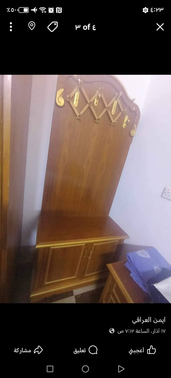 غرفة نوم صاج نضيفة بدون كسر ٦ قطع ***********   سعر ٥٠٠ الف
