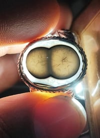 خاتم  سليماني هندي ازرق عينتين صياغه يدويه ثقيله قياس22/23 التواصل0782...