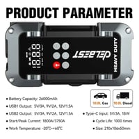 بادئ تشغيل • مضخة إطارات • ٢٦٠٠٠ مللي أمبير