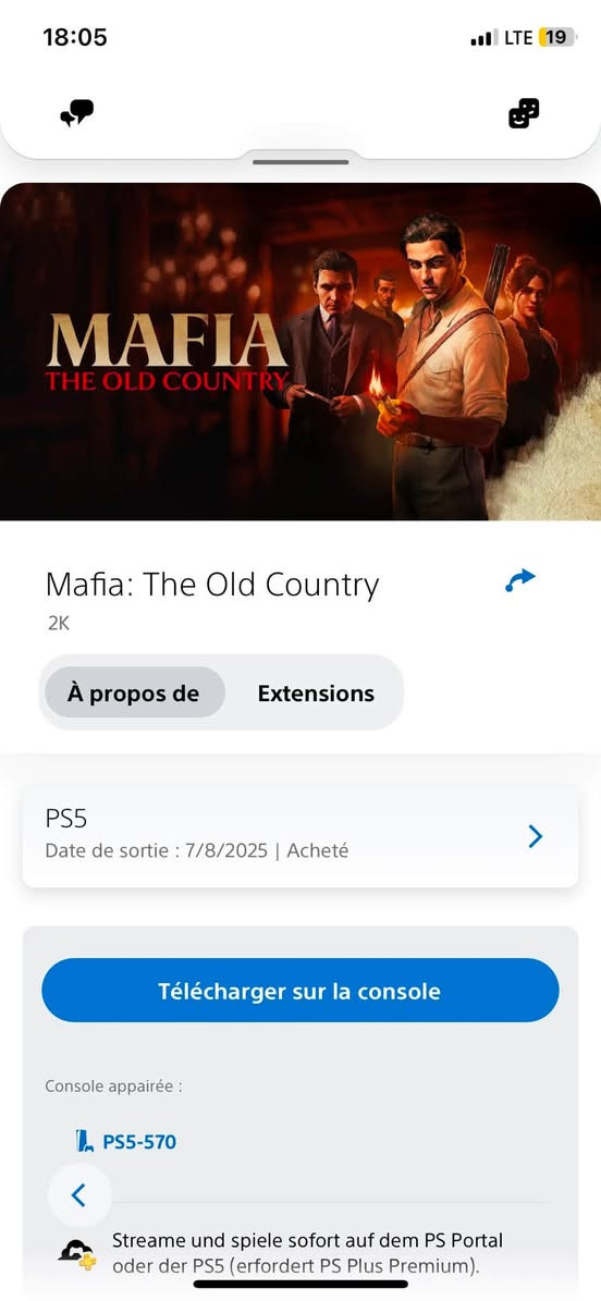 Compte crack disponible 
Ps5 principal 
Garantie 24h


**إذا كنت صاحب هذا الإعلان وتريد حذفه لأي سبب، رجاءا أرسل رسالة إلى الدعم الفني**