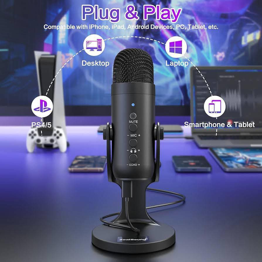 السلام عليكم
المنتج هو ميكروفون مكثف استوديو ZealSound، وتحديداً موديل K66، وهو مصمم للبث المباشر وتسجيلات الصوت. 

يتميز الميكروفون بوجود كارت صوت مدمج، مما يتيح توصيله مباشرة بالهواتف، أجهزة الكمبيوتر، وأجهزة الألعاب مثل PS4/PS5. 

يحتوي على تقنية إلغاء الضوضاء الذكية لتوفير صوت واضح، بالإضافة إلى مخرج سماعة رأس للمراقبة المباشرة دون تأخير. 

يأتي مع حامل معدني متين (Tripod) لثباته على المكتب أثناء الاستخدام. 

يضمن توفير صوت عالي الجودة مع مدى ديناميكي يصل إلى 88 ديسيبل.  اعلى سعر ابيع 

متوفر توصيل 

الحجز ع الخاص عنوانك ورقمك
جديد بالكارتونه


**إذا كنت صاحب هذا الإعلان وتريد حذفه لأي سبب، رجاءا أرسل رسالة إلى الدعم الفني**