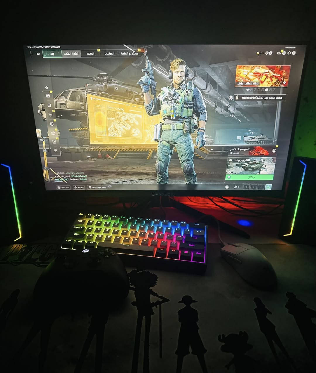 سلام عليكم ادمن وافق 🤍

شاشة مخصصة لألعاب تدعم 2k وهاي الموصفات

الموديل: GOAE24QHD180IPS

 • المقاس: 24 بوصة

 • الدقة: QHD (2560 × 1440 بكسل)

 • اللوحة: FAST IPS

 • معدل التحديث: 180Hz

 • زمن الاستجابة:

‏ • 1ms GTG

‏ • 0.5ms MPRT

 • الدعم:

‏ • AMD FreeSync

‏ • NVIDIA G-SYNC Compatible

 • سهولة التركيب: Quick 

رايده (230الف )Installation

كيبورد 

 النوع: ميكانيكي (Mechanical Keyboard)

 • الحجم: 60% (بدون Numpad – صغير ومناسب للألعاب)

 • الإضاءة: RGB بإضاءة قابلة للتخصيص (Chroma RGB)

 • المفاتيح: Red Switches (سريعة وخفيفة – ممتازة للألعاب)

 • الاتصال: سلكي (Wired USB-C Detachable Cable)

 • عدد الأوضاع الضوئية: أكثر من 20 وضع إضاءة مختلف

 رايده (40الف)

ماوس 

النوع: ماوس ألعاب سلكي (Wired Gaming Mouse)

 • المستشعر: بصري عالي الدقة (High-Precision Optical Sensor)

 • أقصى دقة (DPI): 12,400 DPI (قابلة للتعديل)

 • عدد الأزرار القابلة للبرمجة: 5 أزرار

 • الذاكرة الداخلية: موجودة (On-board Memory لحفظ الإعدادات)

 • العمر الافتراضي للأزرار: حتى 20 مليون ضغطة

 • الوزن: فائق الخفة 42 غرام فقط

‏ • Polling Rate: حتى 1000Hz (1ms) لسرعة استجابة عالية جدًا رايده (35) 

سماعات محيطية رايدها(30الف  )

وبطاريات شحن ليدة رايده ( 10 الف )

ماوس باد رايده (10) 

يوجد توصيل كافة المحافظات


**إذا كنت صاحب هذا الإعلان وتريد حذفه لأي سبب، رجاءا أرسل رسالة إلى الدعم الفني**