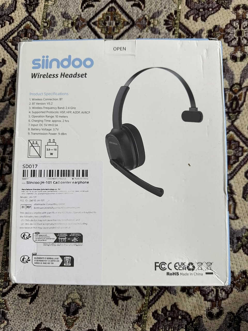 سماعة رأس لاسلكية لمركز الاتصال من سيندو، مزودة بميكروفون، طراز JH-101، خاصية إلغاء الضوضاء، مدة تحدث تصل إلى 50 ساعة، للاستخدام المنزلي والمكتبي

ب١٥ مع التوصيل


**إذا كنت صاحب هذا الإعلان وتريد حذفه لأي سبب، رجاءا أرسل رسالة إلى الدعم الفني**