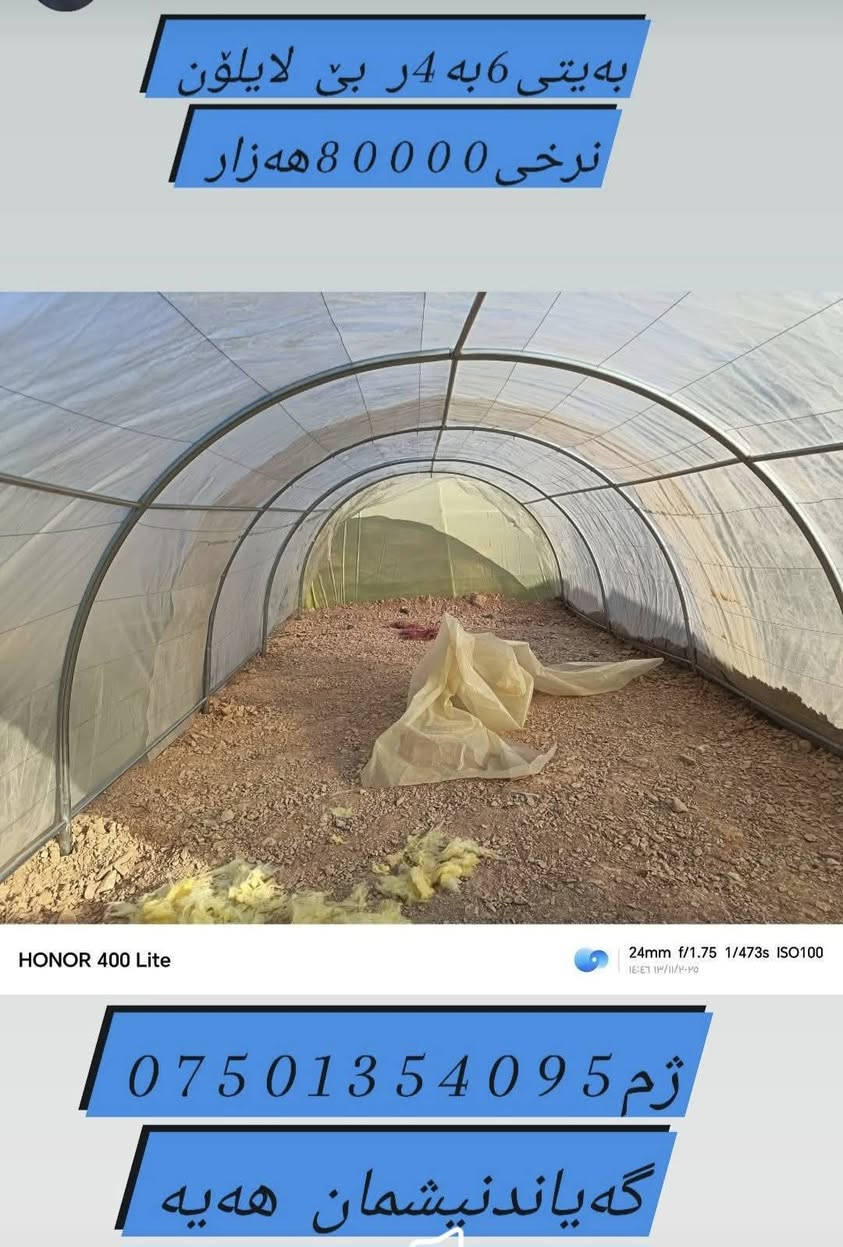 کۆگای ڕێباز تۆربەی بۆفرۆشتنی بەیتی پلاستیکی بچوک قیاسی6متربە3مترونیو نرخی70000هەزارە بێ لایلۆنە نەونیشان چوارقوڕنە گوندی گرجان سەردووسایدی گشتی بەجوملەو مفرەد بەردەستە ژم***********ژم***********گەیاندنیشمان هەیە
