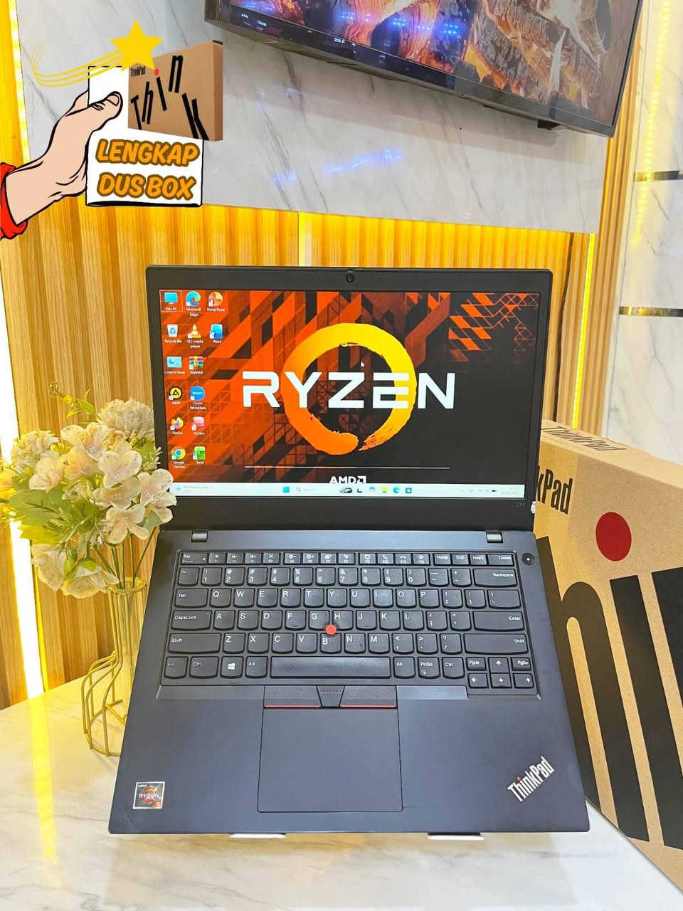 Lenovo thinkpad L14
سوبر سلم 

معالج Ryzen 
 يعادل الجيل الحادي عشر *

رام 8GB DDR4
هارد 256GB SSD 
كرت شاشه خارجي 2GB 
كرت شاشه داخلي 4GB 
شاشه 14.1 انش 
نظافة 100٪ شرط الفحص الكامل 

السعر 350 الف ( توصيل موجود) 
واتساب متوفر ***********

