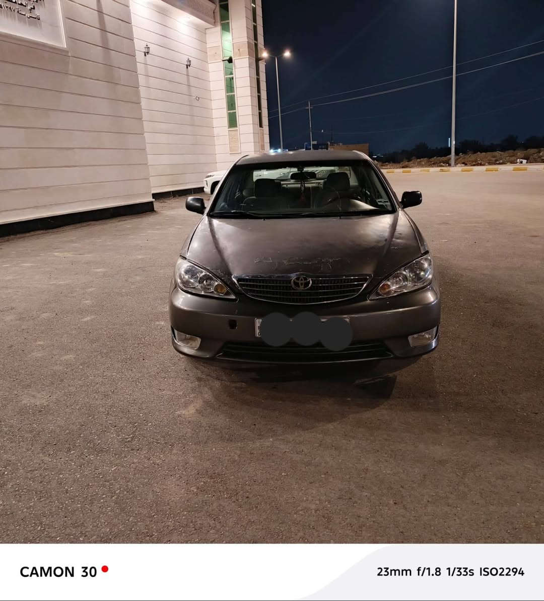 سلام عليكم كامري 2004  محرك 2400            بي تبخير. بدون تنقيص
فقط رقم انكليزي سنويه بسمي لل 2027
 كير اوتو جديد السياره محتاجه صبغ عام وترتيبات 
مصبوغه عام وبيه جراد السياره فوول.  مواصفات كشانت كهرباء لايت زنون كهربائيات كله شغاله غرفته جديده صدر جديد ويل كروم جام كهرباء مسجل راديو بلادي شركه 
السعر 75  وبيه مجال مكاني الرمادي 
*********** واتساب 
*********** واتساب
