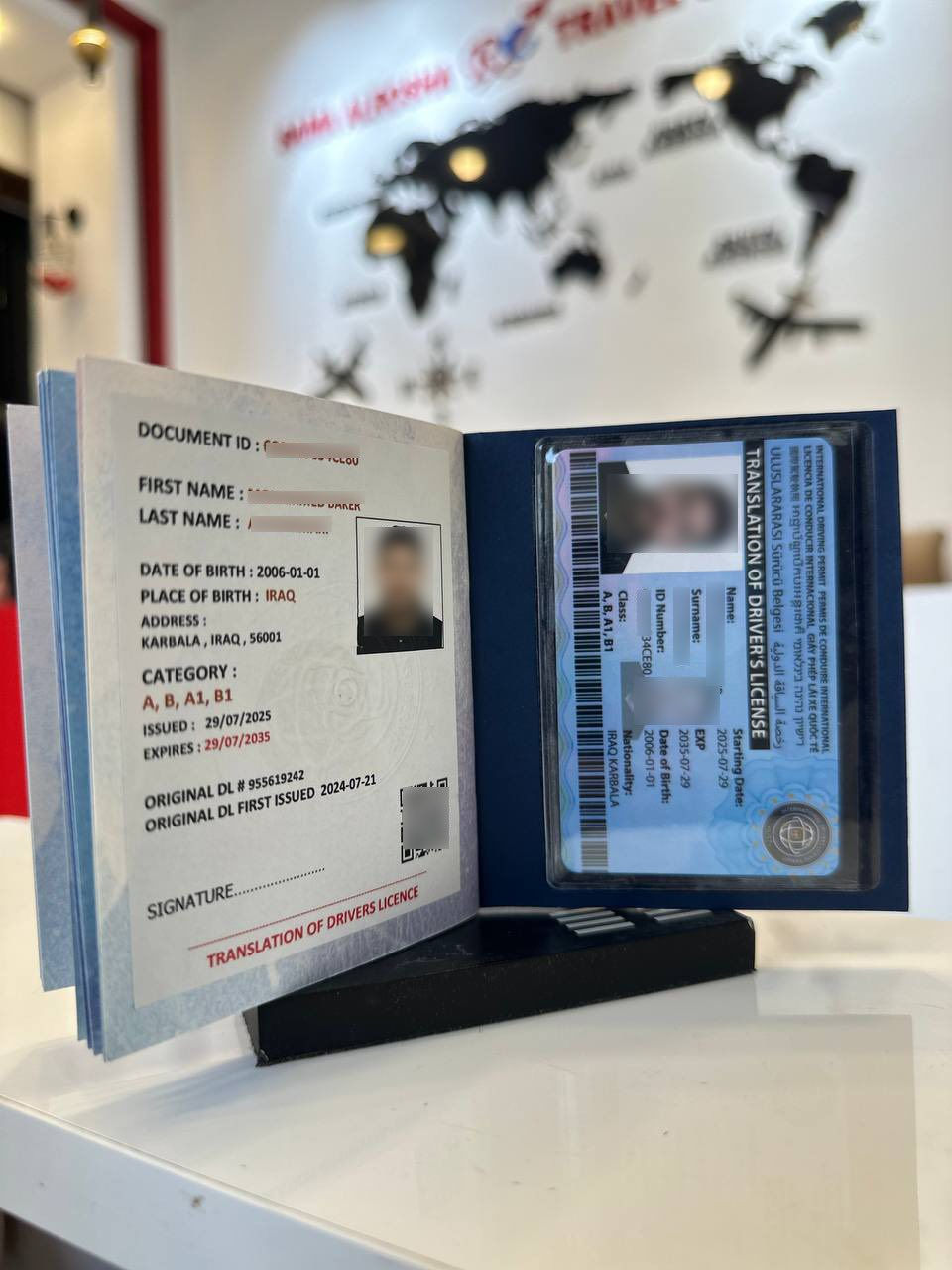 صالحة لمدة 10 سنوات – معترف بها عالميًا
نُقدّم لك إجازة السوق الدولية الأمريكية الصادرة من المنظمة العالمية للسياقة الدولية والمعتمدة في أكثر من 139 دولة حول العالم.

مميزات الإجازة الدولية:
🔹 صادرة من جهة رسمية دولية معترف بها عالميًا
🔹 صلاحية طويلة الأمد: 10 سنوات
🔹 تدعم تأجير وقيادة السيارات في أكثر من 139 دولة
🔹 باركود إلكتروني يُتيح التحقق من معلوماتك عبر الموقع الرسمي
🔹 مترجمة إلى 29 لغة لتسهيل التعامل في أي بلد
🔹 مناسبة لجميع الجنسيات، وليست مقتصرة على العراقيين فقط

 المتطلبات اللازمة للتقديم:
نسخة من جواز السفر

نسخة من إجازة السوق المحلية

صورة شخصية بخلفية بيضاء

مدة الإصدار:
من 3 إلى 5 أيام 

السعر : 99 الف
تواصل معنا ***********
