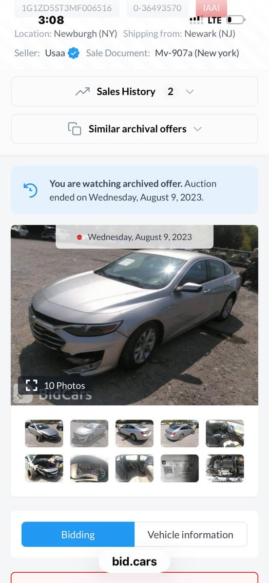 Malibu 2021 LT
بچم و خلف كبس بدون ايرباك بدون داخل. چاملغ سكن و نص باب فقط سيارة بدون مصروف كلش نضيف سيارة فقط ماشي ٨٩ مايل تاخم تاير جديد رقم هزة جديد مابي مصروف .ملاحضة دهن گير و محرك مبدل جديد تاخم نوزن جديد،للاستفسار اتصل .*********** أربيل, العراق
