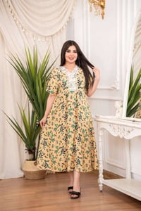 دشداشة نسائي • كشمير مشجر • مقاسات 2XL-5XL